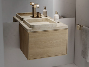 KAUAI - Travertine vanity unit with drawers _ Maami Home